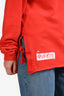 Off-White Red Cotton Logo Sweatshirt Size S