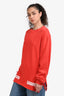 Off-White Red Cotton Logo Sweatshirt Size S