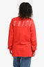 Off-White Red Cotton Logo Sweatshirt Size S
