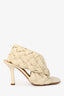 Bottega Veneta Cream Intrecciato Leather Heels Size 36