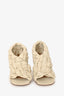 Bottega Veneta Cream Intrecciato Leather Heels Size 36