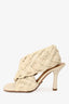 Bottega Veneta Cream Intrecciato Leather Heels Size 36