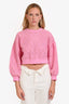 MSGM Pink Floral Perforated Top Size M