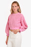 MSGM Pink Floral Perforated Top Size M