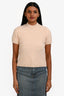 Sandro Cream Cotton Knit Short Sleeve Sweater Size 2