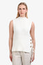 Derek Lam 10 Crosby White Cotton Knit Tie Detail Top Size M