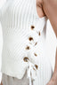 Derek Lam 10 Crosby White Cotton Knit Tie Detail Top Size M