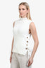 Derek Lam 10 Crosby White Cotton Knit Tie Detail Top Size M