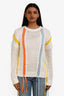 Maje White/Multicolour Woven Detail Sweater Size 1