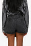 IRO Black Denim Wide Tie Belt Shorts Size 36