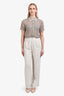 Reformation Cream Linen Trousers Size 6