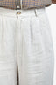 Reformation Cream Linen Trousers Size 6
