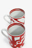 Hermes Red/White 'Balcon du Guadalquivir' Set Of 2 Mugs