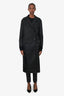 Prada Black Nylon Double Breasted Trench Coat Size 36