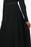 Prada Black Asymmetrical Logo Band Midi Skirt Size 40