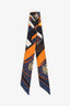 Hermès Dark Blue Springs Baguette Silk Twilly Scarf