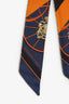 Hermès Dark Blue Springs Baguette Silk Twilly Scarf