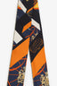 Hermès Dark Blue Springs Baguette Silk Twilly Scarf