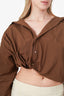 Jacquemus Brown Poplin Cropped Button Up Blouse Size 34