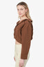 Jacquemus Brown Poplin Cropped Button Up Blouse Size 34