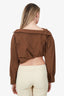 Jacquemus Brown Poplin Cropped Button Up Blouse Size 34