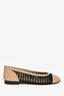 Pre-Loved Chanel™ Beige/Black Crochet Ballet Flats Size 38C