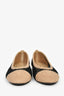 Pre-Loved Chanel™ Beige/Black Crochet Ballet Flats Size 38C