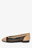 Pre-Loved Chanel™ Beige/Black Crochet Ballet Flats Size 38C