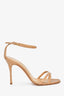Manolo Blahnik Tan Python Strappy Heeled Sandals Size 37.5