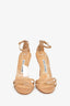 Manolo Blahnik Tan Python Strappy Heeled Sandals Size 37.5