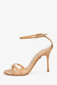 Manolo Blahnik Tan Python Strappy Heeled Sandals Size 37.5