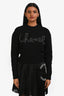 Pre-Loved Chanel™ Black Cashmere Beaded Logo Long Sleeve Sweater Size 34