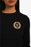 Pre-Loved Chanel™ Black Cashmere Faux Pearl Embellished CC Long Sleeve Sweater Size 34