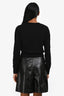 Pre-Loved Chanel™ Black Cashmere Faux Pearl Embellished CC Long Sleeve Sweater Size 34