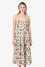 Doen White/Floral Patterned Linen Maxi Dress Size S