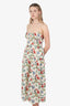 Doen White/Floral Patterned Linen Maxi Dress Size S