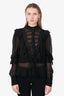 Etro Black Lace Long Sleeve Blouse Size 44