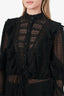 Etro Black Lace Long Sleeve Blouse Size 44