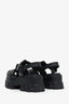 Prada Black Rubber Logo 'Monolith' Platform Sandals Size 37