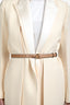 Fendi Cream Wool Silk Lapel Coat With Detachable Collar Size 38