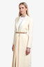 Fendi Cream Wool Silk Lapel Coat With Detachable Collar Size 38