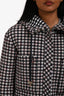 Pre-Loved Chanel™ 2014 White/Black Wool Check Hooded Jacket Size 36