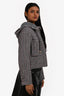 Pre-Loved Chanel™ 2014 White/Black Wool Check Hooded Jacket Size 36