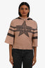 Christian Dior Pink Wool/Cashmere Star Motif 'DiorAlps' Hooded Sweater Size 4