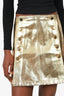 Louis Vuitton 2023 Gold Metallic Denim Mini Skirt Size 40
