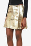 Louis Vuitton 2023 Gold Metallic Denim Mini Skirt Size 40