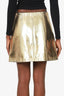 Louis Vuitton 2023 Gold Metallic Denim Mini Skirt Size 40