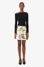 Louis Vuitton 2023 Gold Metallic Denim Mini Skirt Size 40
