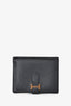 Hermès Black Epsom Leather 'H' Bearn Compact Wallet