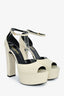Saint Laurent Cream Leather 'Jodie 145' Heels Size 37